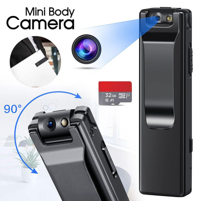 Ishopeasy Mini Body Camera & Clips 1080P Small Micro Camera Audio Video Wearable Portable