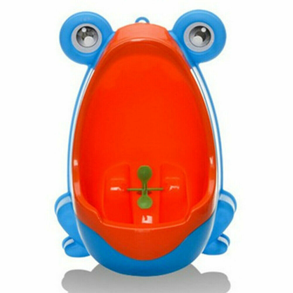 Kid Baby Potty Toilet Training Cute Frog Shaped Urinal Boys Pee Trainer Bathroom, Blue