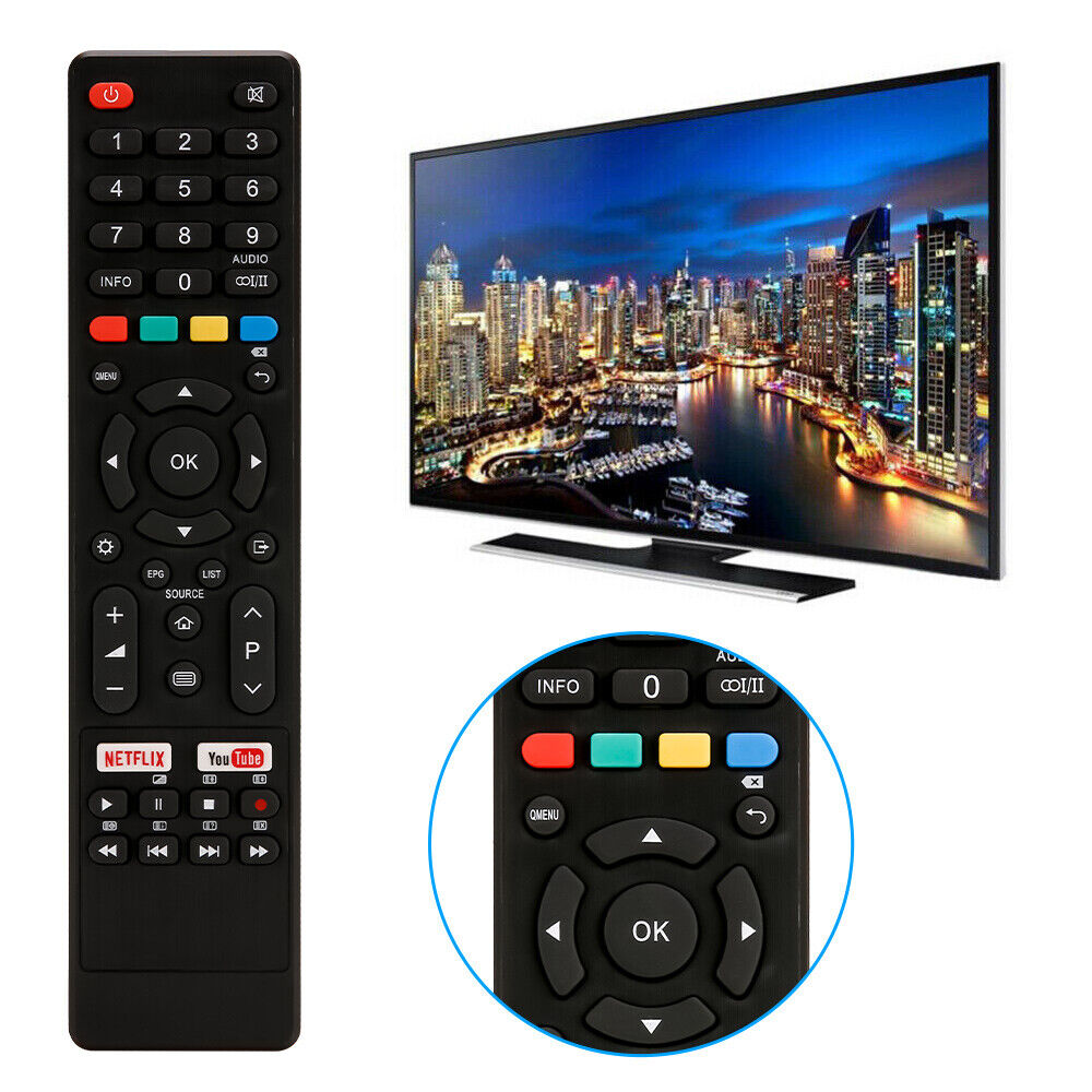 Replacement TV Remote Control for Kogan Smart TV with NETFLIX + YOUTUBE key