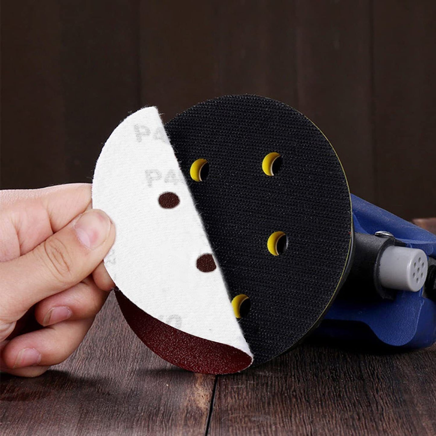 120PCS 150mm 6-Hole Sanding Discs 60-800 Grit Hook and Loop Orbital Sander Pads