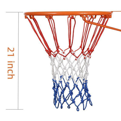 Ishopeasy 2PCS All-Weather Basketball Net Red+White+Blue Tri-Color Basketball Hoop Net