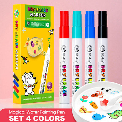 Ishopeasy 4pcs Magical Water Painting Pen Magic Doodle Drawing Pens Multicolor