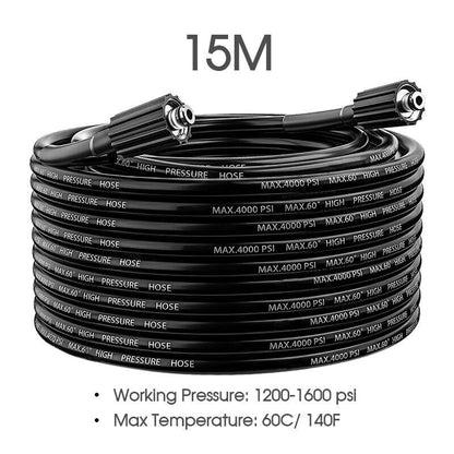 Ishopeasy 15M High Pressure Washer Hose 14mm Connect Water Cleaner Clean Replacement Pipe