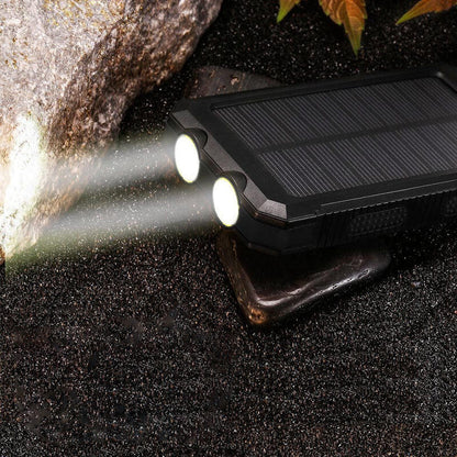 Ishopeasy 10000mAh Waterproof Solar Power Bank 2 USB LED External Backup Battery Charger