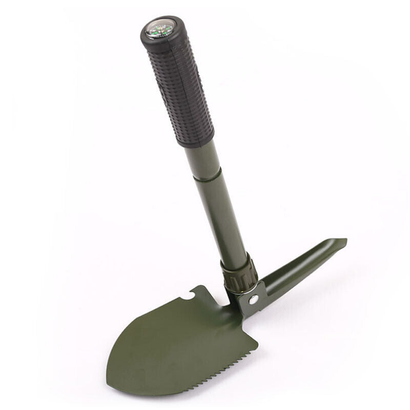 Outdoor Survival Foldable Shovel Spade Garden Camping Hiking Camp Compass