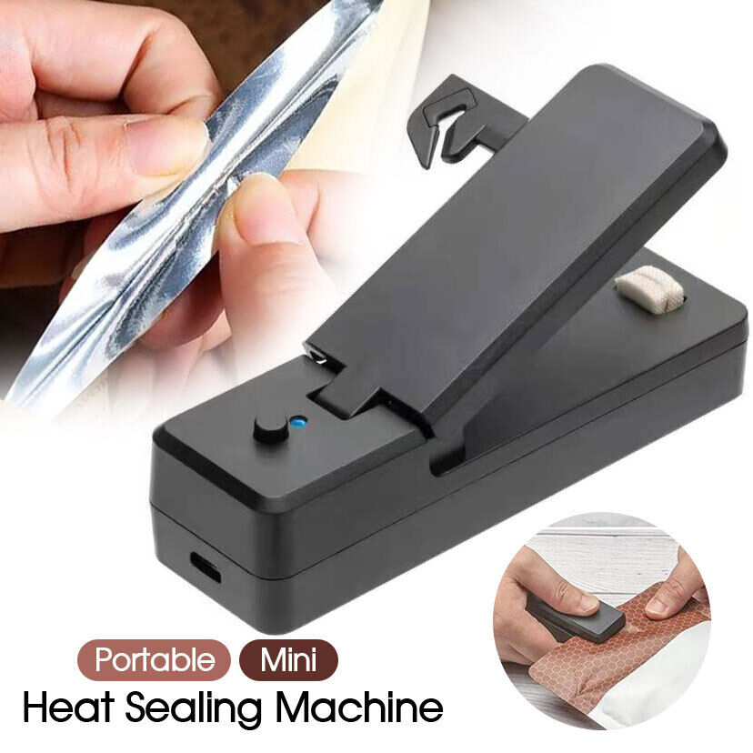 Ishopeasy Portable Mini Heat Sealing Machine USB Rechargeable Food Sealer Plastic Bag