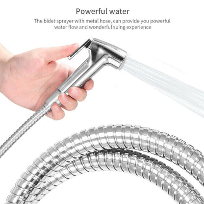 Stainless Steel Handheld Douche Bidet Toilet Spray Shower Shattaf Spray Head and Hose