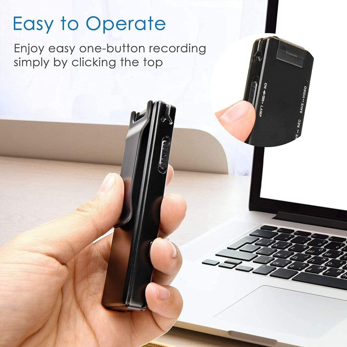 Ishopeasy Mini Body Camera & Clips 1080P Small Micro Camera Audio Video Wearable Portable