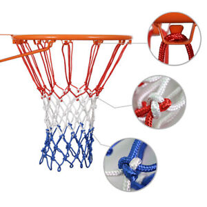 Ishopeasy 2PCS All-Weather Basketball Net Red+White+Blue Tri-Color Basketball Hoop Net