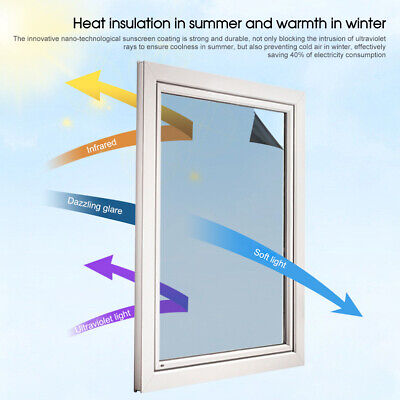 Home Tinting One Way House Window Tint Film Mirror Glass Block Heat/UV Control 75cm