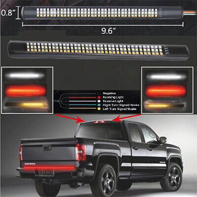 Ishopeasy Motorcycle Tail Light Strip Aluminum Triple LED Sequential Turn Signal