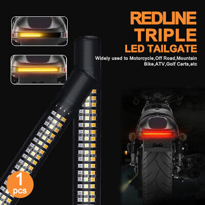 Ishopeasy Motorcycle Tail Light Strip Aluminum Triple LED Sequential Turn Signal