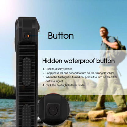 Ishopeasy 10000mAh Waterproof Solar Power Bank 2 USB LED External Backup Battery Charger