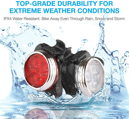 Waterproof Bicycle Bike Front Rear Tail Light Lamp USB Rechargeable Headlight AU