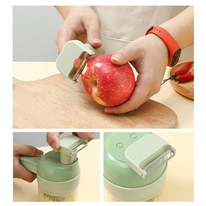 4 In 1 Handheld Electric Vegetable Cutter Multifunction Vegetable Fruit Slicer Upgrated