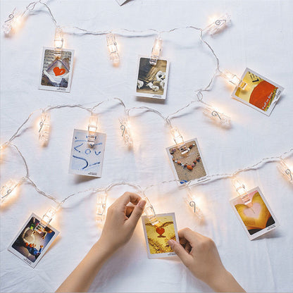 50 LED Hanging Picture Photo Peg Clip Fairy String Lights Wedding Party Decor