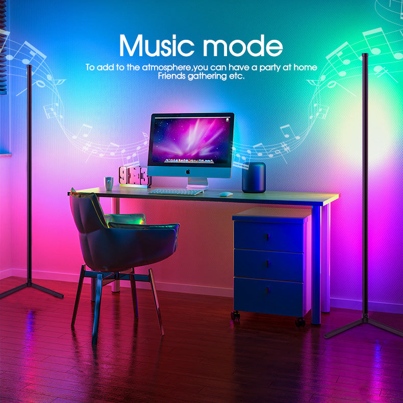 156CM RGB Floor Corner Lamp Light Stand bluetooth+Remote Control LED Streaming