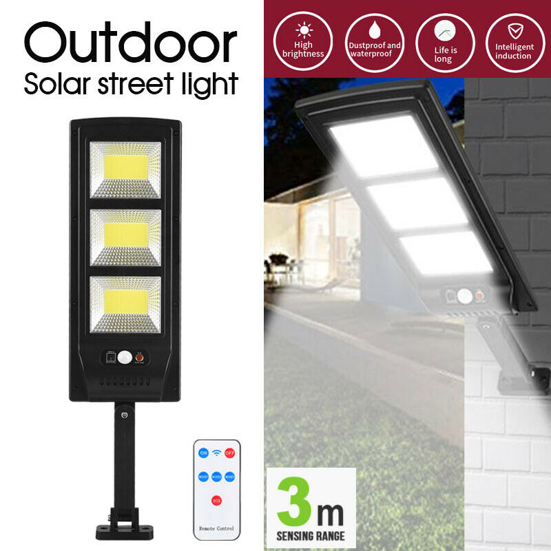 120 LED Solar Street Light Lamp Motion Sensor Lights Remote Garden Yard Flood