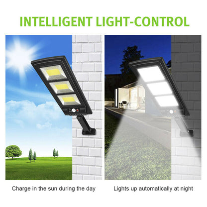 120 LED Solar Street Light Lamp Motion Sensor Lights Remote Garden Yard Flood