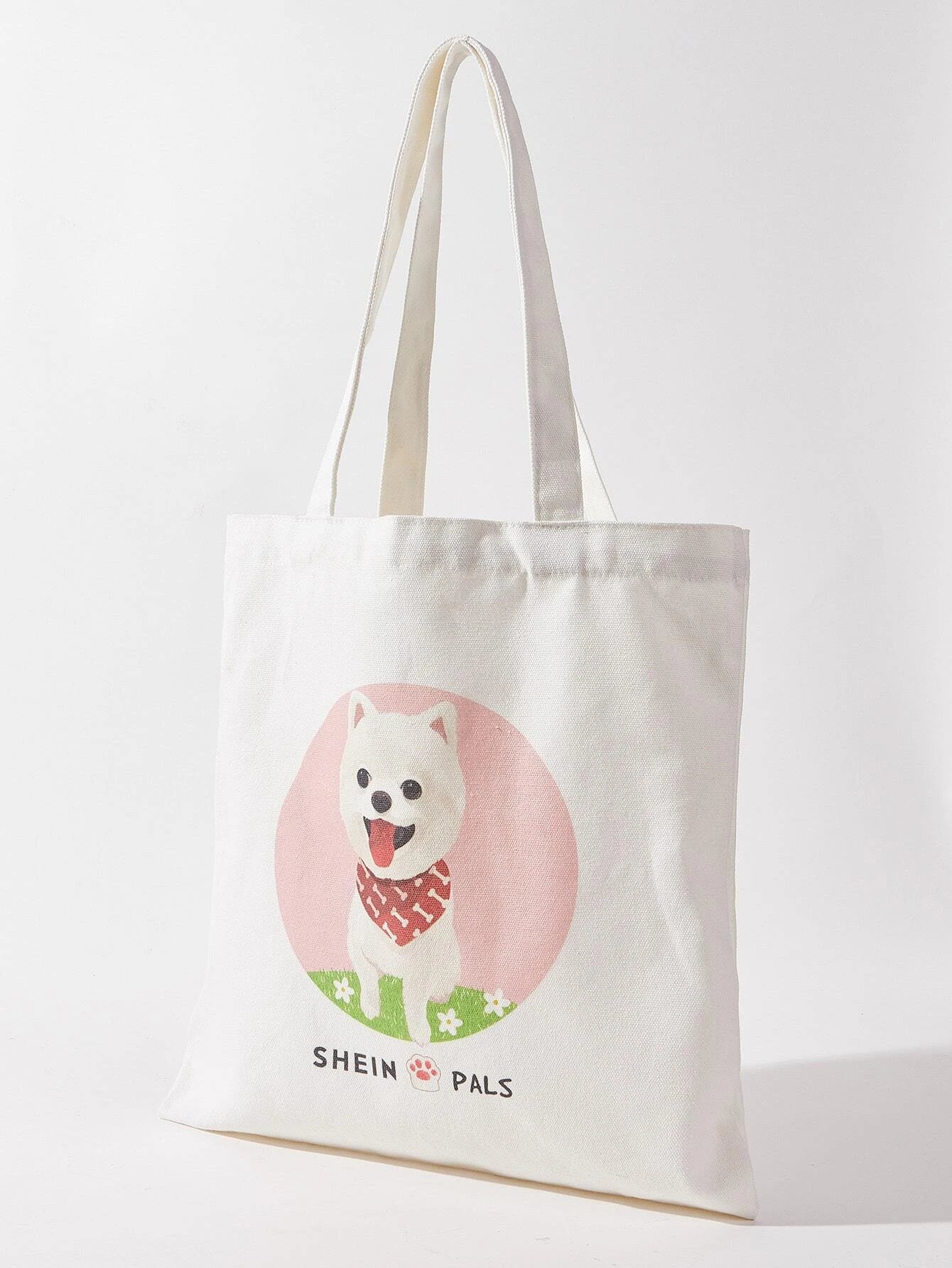 Dog Print Canvas Tote Bag