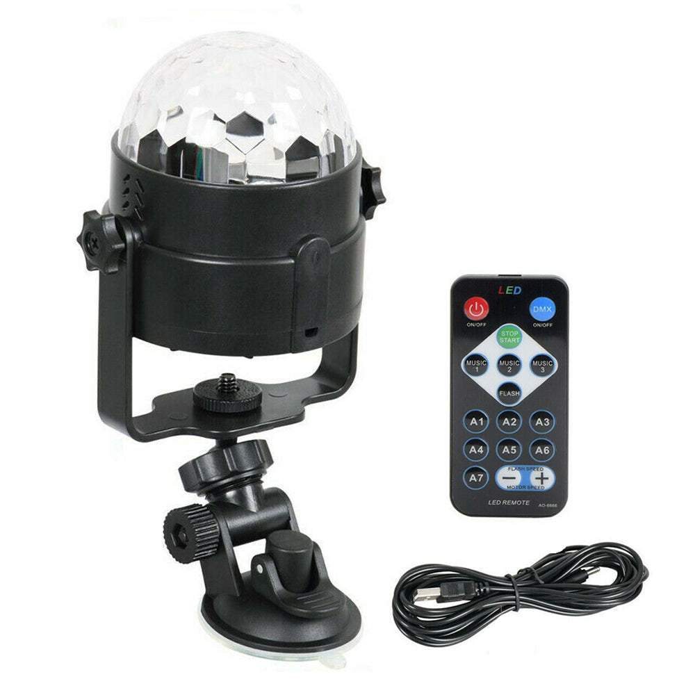 USB RGB LED Disco Ball DJ Party Light Effect Strobe Remote Auto Sound Activated