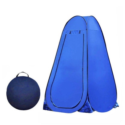 Blue Portable Pop Up Outdoor Camping Tent Toilet Shower Room w/ Zipped Window