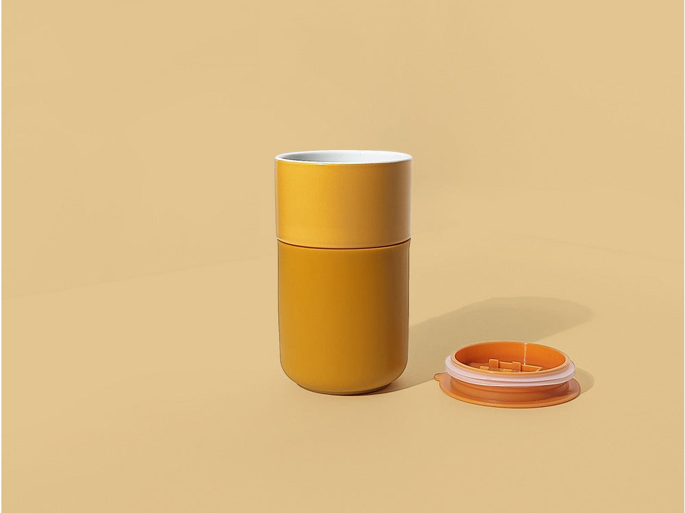 Ceramic Thermal Mug with Silicone Outer Sleeve