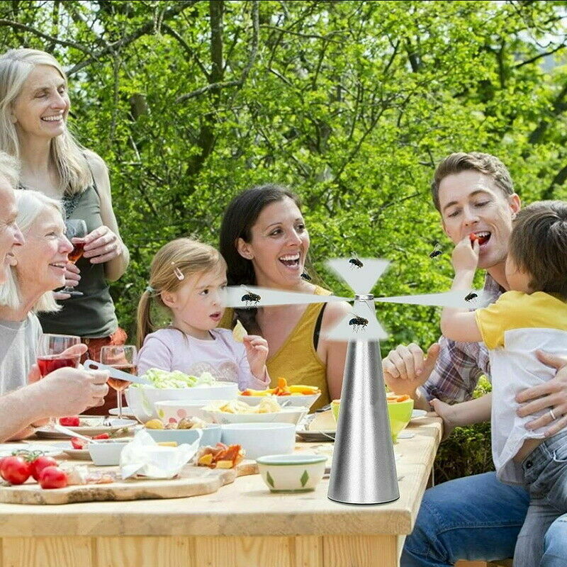 Fly Free Entertaining Chemical Free Fly Repellent Fly Fan Outdoor Indoor Home Silver