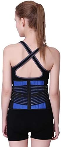 Sports Safety Black Blue Elastic Neoprene Warm Waist Protector Adjustable Waist Belt, Size:4XL Sports Safety