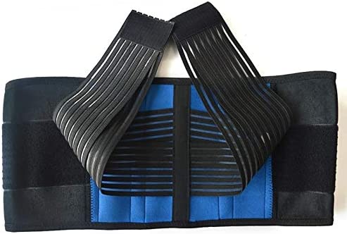 Sports Safety Black Blue Elastic Neoprene Warm Waist Protector Adjustable Waist Belt, Size:4XL Sports Safety