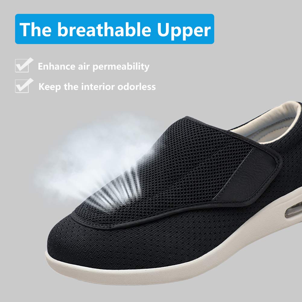 Men's Diabetic Shoes Pain Relief Easy to Slip On Wide Widths Slippers Adjustable Orthopedic with Removable Memory Foam Insoles Lightweight for Seniors Swollen Feet