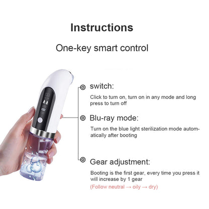 Facial Kit for Women, Electric Small Bubble Black Head Remover Suctioner Vacuum, Water Cycle Blackhead Extractor Tool