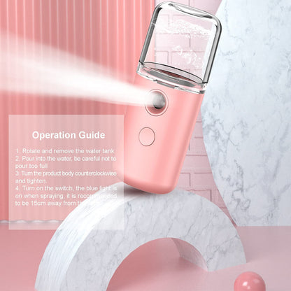 Portable Cool Mist Facial Steamer SPA Moisturizing Hydrating Face Sprayer USB Reable Handy Mist Sprayer