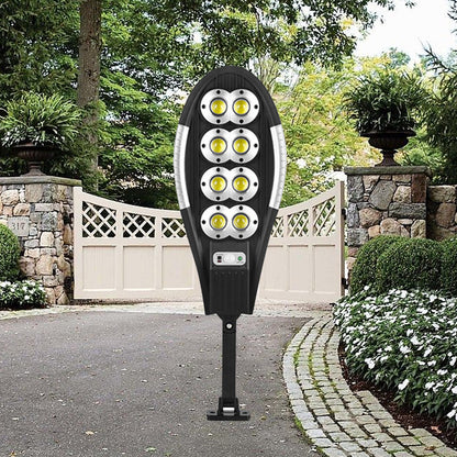 Solar Street LED Light Motion Sensor Remote Outdoor Garden Yard Flood Down Lamp, 8 Eyes