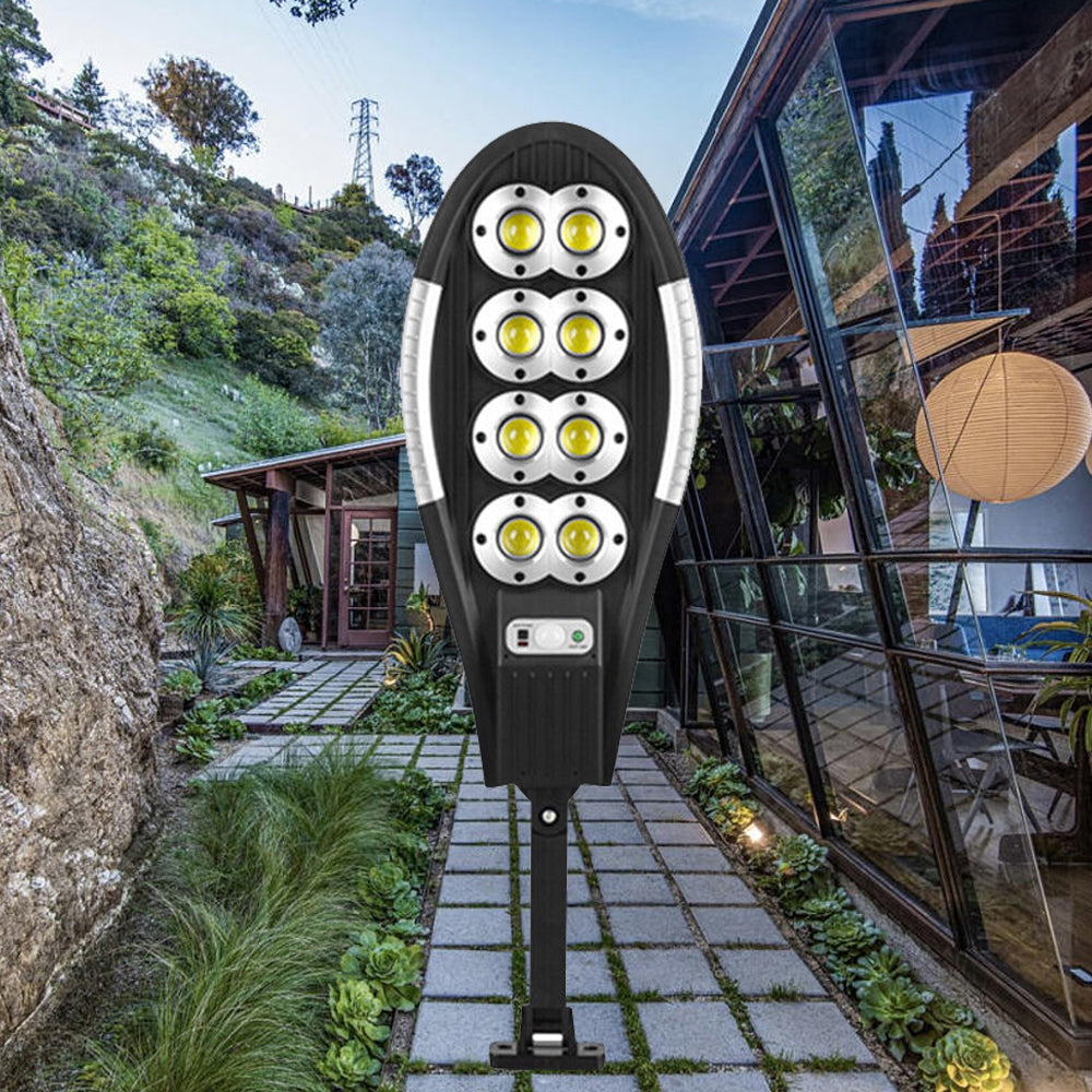 Solar Street LED Light Motion Sensor Remote Outdoor Garden Yard Flood Down Lamp, 8 Eyes