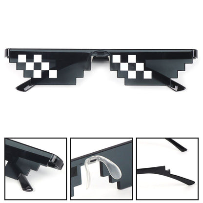 Women Party Glasses Pixelated Mosaic Glasses Gamer Robot Sunglasses Shades