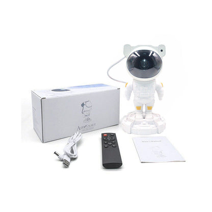 Astronaut Projector Light USB Rechargeable LED Starry Night Light Bedside Table Lamps with Speaker and Build-in Battery