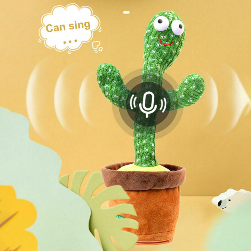 USB Dancing Cactus Plush Toy Electronic Shake with Song Funny Kids Baby Toy Gift