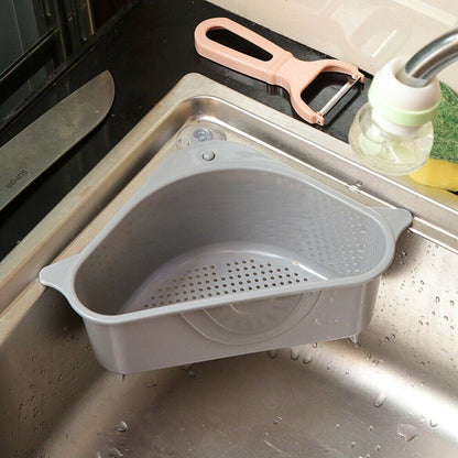 Kitchen Sink Corner Rack Triangle Storage Drain Strainer Holder Shelf Container