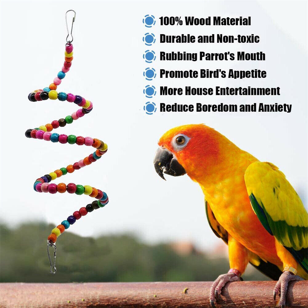 10PCS Bird Swing Chewing Toys Parrot Hammock Bell Parrot Cage Budgie Cockatiel