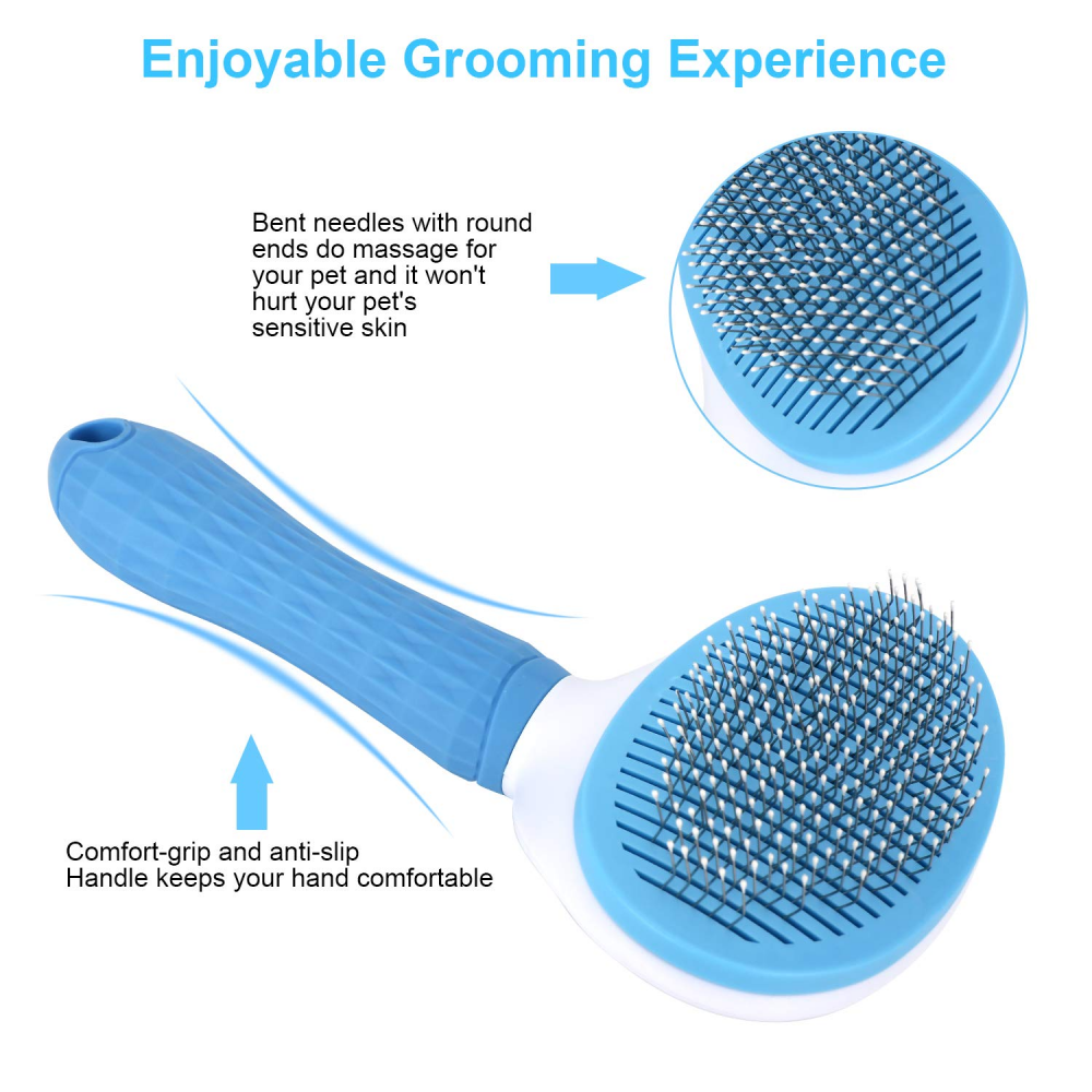 Self Cleaning Slicker Brush, Dog Cat Bunny Pet Grooming Shedding