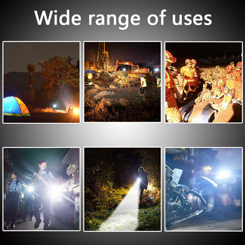 USB Rechargeable LED Searchlight Spotlight Hand Torch Work Light Lamp Flashlight