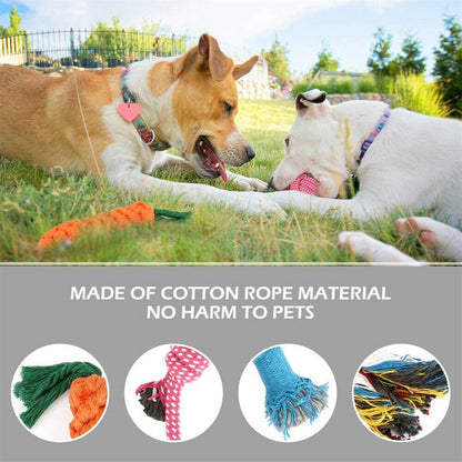 10pcs Indoor Outdoor Rope Interactive Dog Toys Training Toy Bite Teeth Cleaner