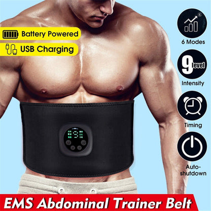 EMS Lazy Abdominal Muscle Toning Trainer Stimulator Toner Fitness Belt Exerciser