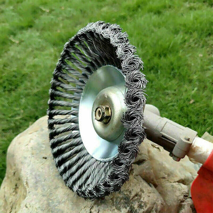 6 Inch Weed Brush Derusting Weeding Wheel Garden Wire Trimmer Grass Cutter Weeder