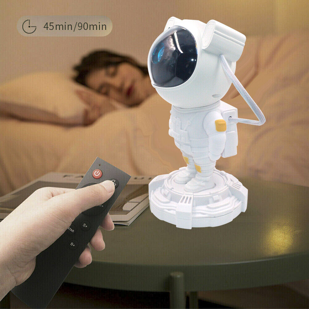 Astronaut Projector Light USB Rechargeable LED Starry Night Light Bedside Table Lamps with Speaker and Build-in Battery