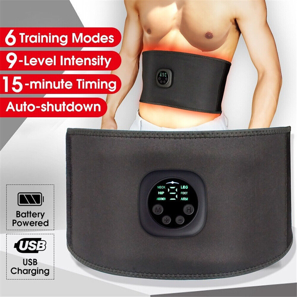 EMS Lazy Abdominal Muscle Toning Trainer Stimulator Toner Fitness Belt Exerciser