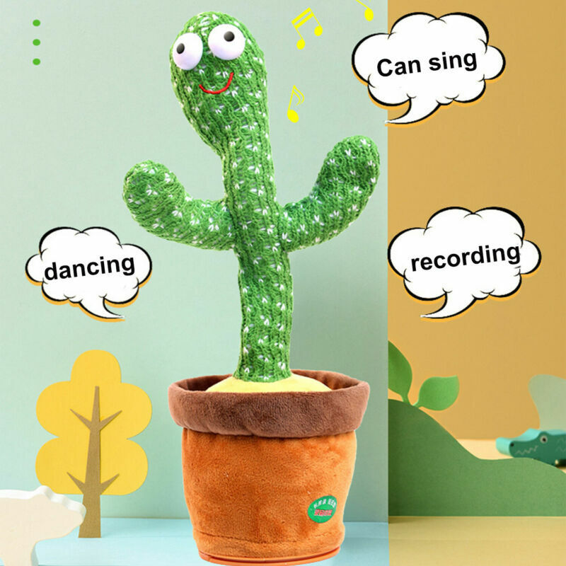 USB Dancing Cactus Plush Toy Electronic Shake with Song Funny Kids Baby Toy Gift