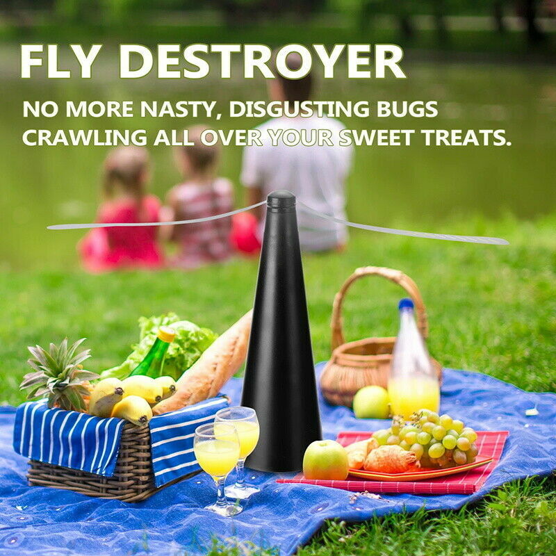 Fly Free Entertaining Chemical Free Fly Repellent Fly Fan Outdoor Indoor Home Silver