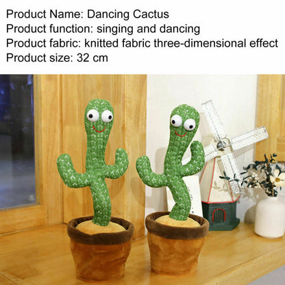 USB Dancing Cactus Plush Toy Electronic Shake with Song Funny Kids Baby Toy Gift